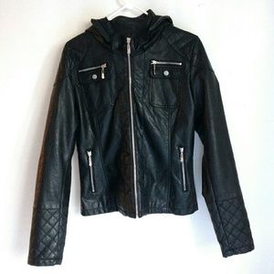 Faux Moto Leather Jacket